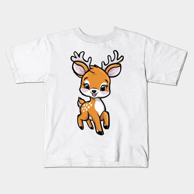 Baby Deer Cute Kids T-Shirt by alby store